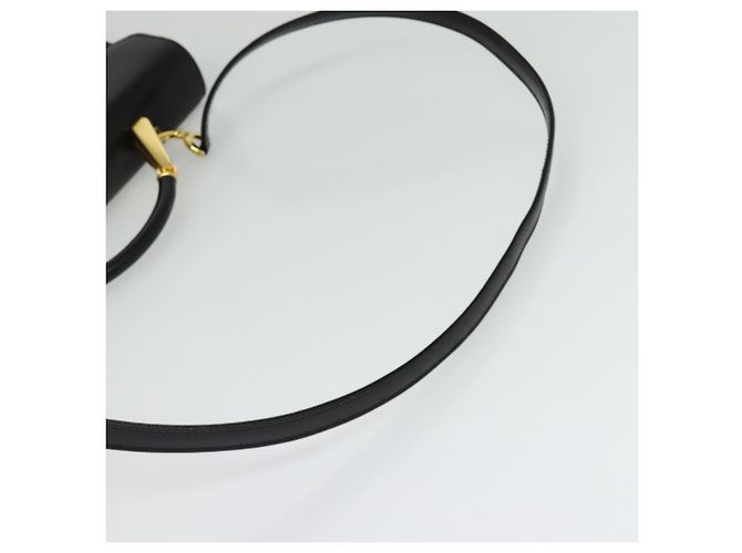 BALLY Bolso de mano de cuero 2 vías Negro Oro Auth sw1155 Dorado - vista 9