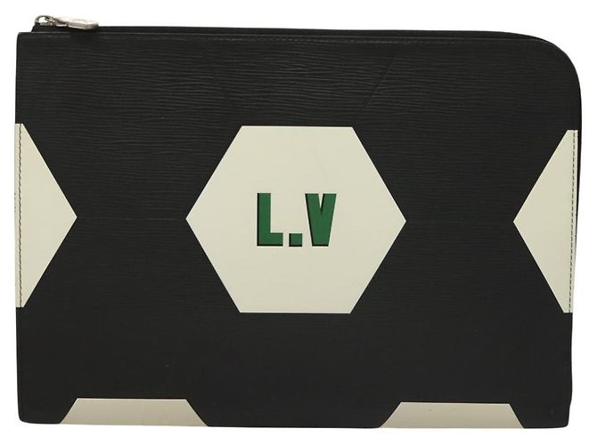 LOUIS VUITTON Epi Pochette Jules GM Borsa Clutch Nero Bianco M63295 LV Auth 133695 - vista 13