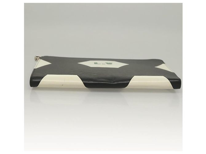 LOUIS VUITTON Epi Pochette Jules GM Borsa Clutch Nero Bianco M63295 LV Auth 133695 - vista 6