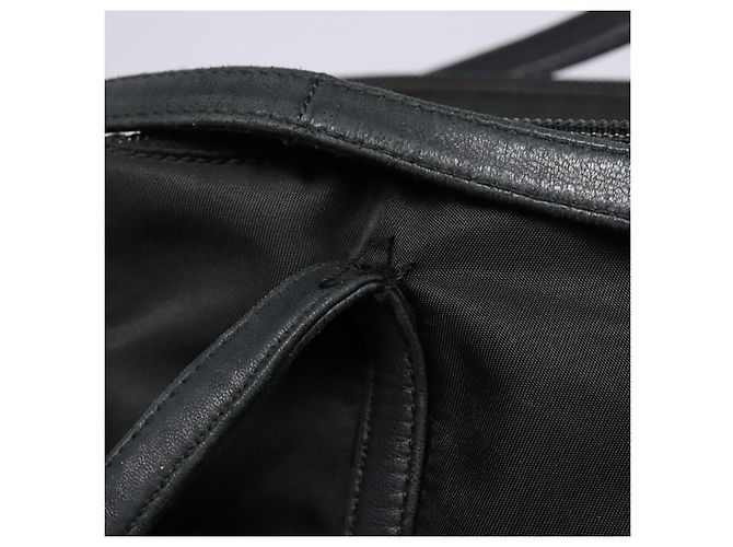 Borsa Tote PRADA in nylon e pelle nera argento autentica ki5841 Nero - vista 14
