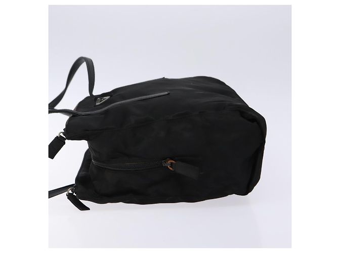 Borsa Tote PRADA in nylon e pelle nera argento autentica ki5841 Nero - vista 5