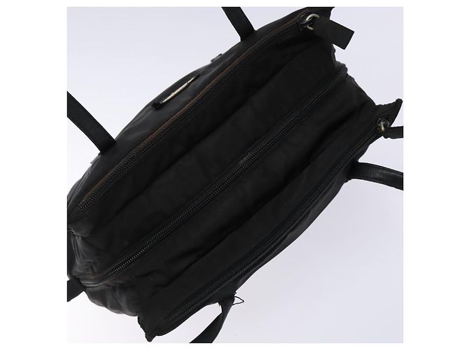 Borsa Tote PRADA in nylon e pelle nera argento autentica ki5841 Nero - vista 6