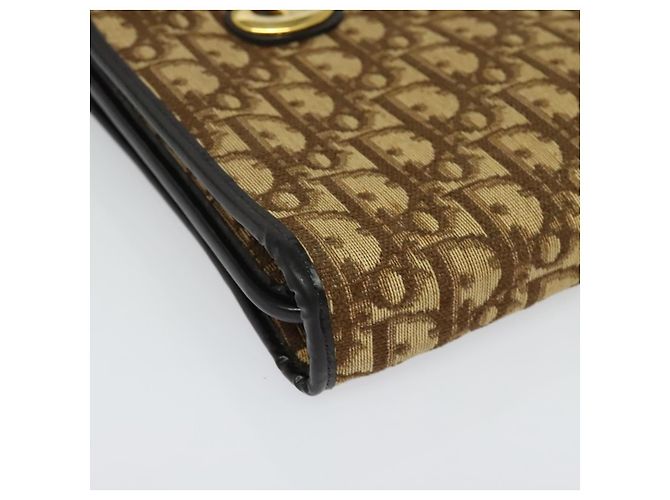 Borsa a mano in tela Trotter Christian Dior marrone oro Auth ep9995 D'oro - vista 10