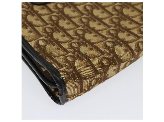 Borsa a mano in tela Trotter Christian Dior marrone oro Auth ep9995 D'oro - vista 12
