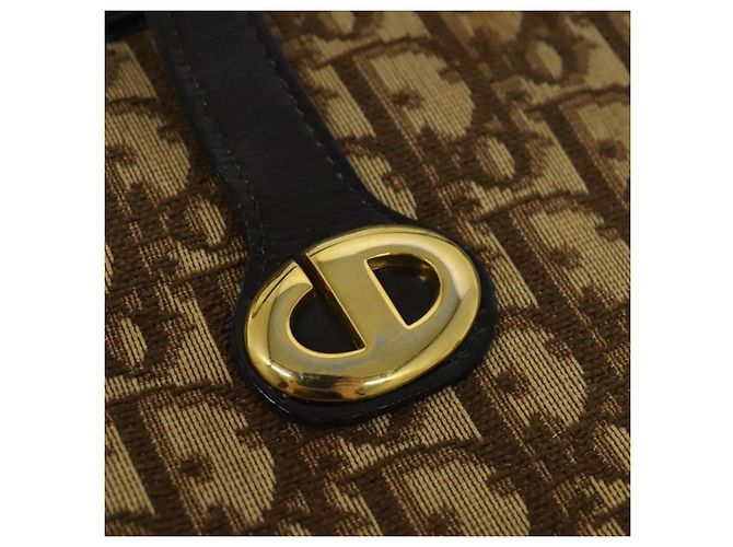 Borsa a mano in tela Trotter Christian Dior marrone oro Auth ep9995 D'oro - vista 14