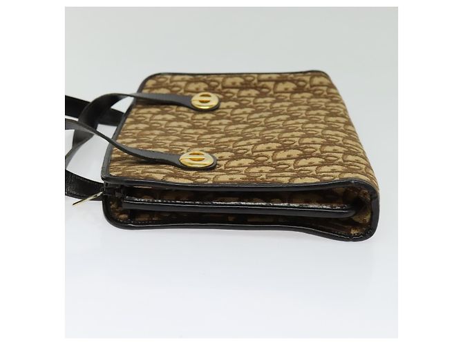 Borsa a mano in tela Trotter Christian Dior marrone oro Auth ep9995 D'oro - vista 4