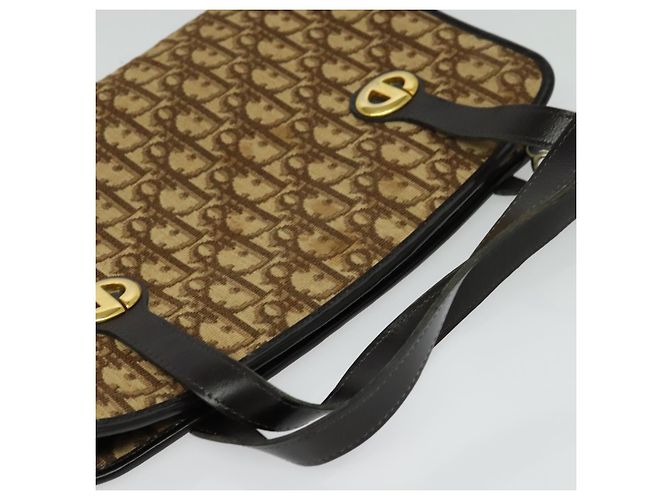 Borsa a mano in tela Trotter Christian Dior marrone oro Auth ep9995 D'oro - vista 6
