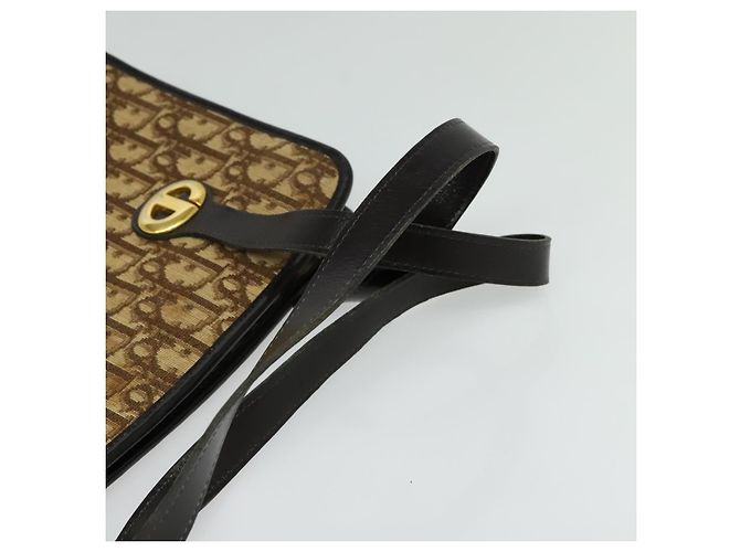 Borsa a mano in tela Trotter Christian Dior marrone oro Auth ep9995 D'oro - vista 7