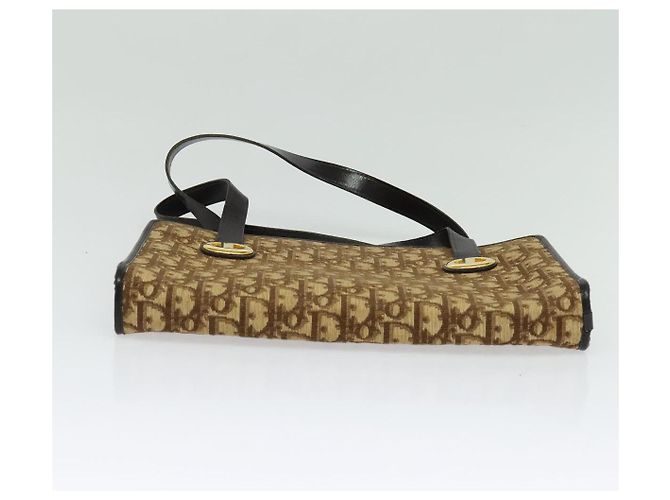 Borsa a mano in tela Trotter Christian Dior marrone oro Auth ep9995 D'oro - vista 9