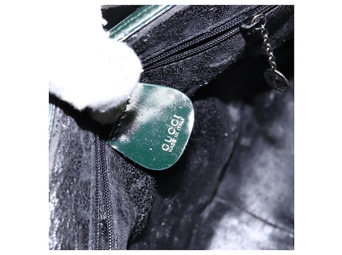 Borsa a Mano GUCCI Smalto Verde Argento 000 1013 0504 Auth bs28278 - vista 14