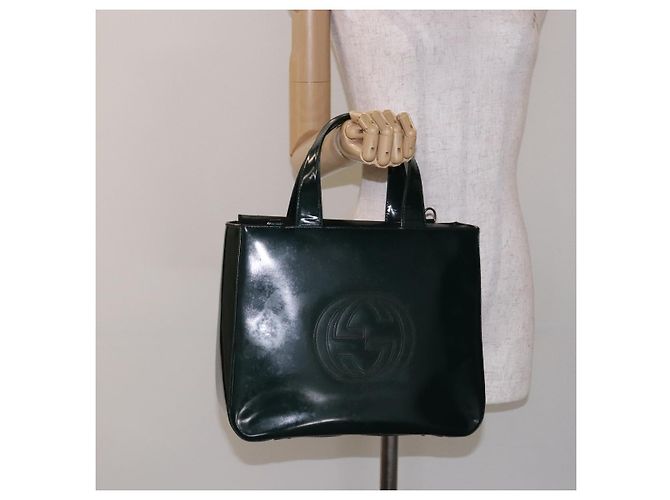 Borsa a Mano GUCCI Smalto Verde Argento 000 1013 0504 Auth bs28278 - vista 20