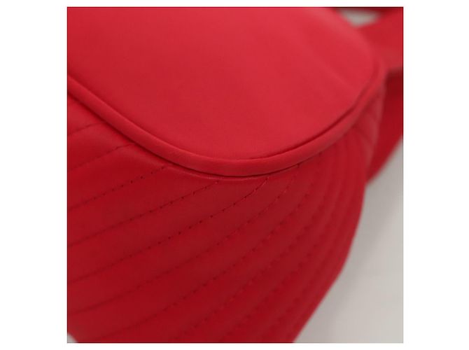SAINT LAURENT Borsa a mano in nylon rosso Auth yk18999 - vista 11