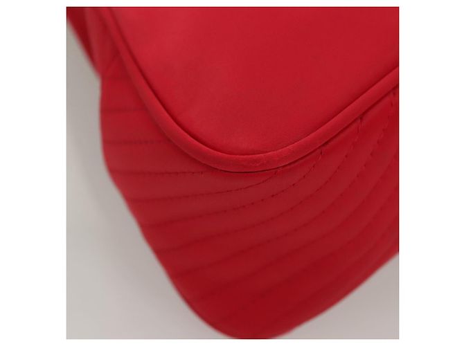 SAINT LAURENT Borsa a mano in nylon rosso Auth yk18999 - vista 12