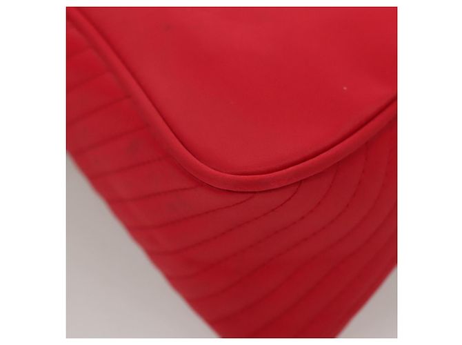 SAINT LAURENT Borsa a mano in nylon rosso Auth yk18999 - vista 13