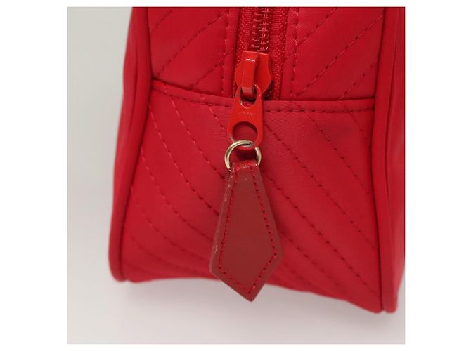 SAINT LAURENT Borsa a mano in nylon rosso Auth yk18999 - vista 14