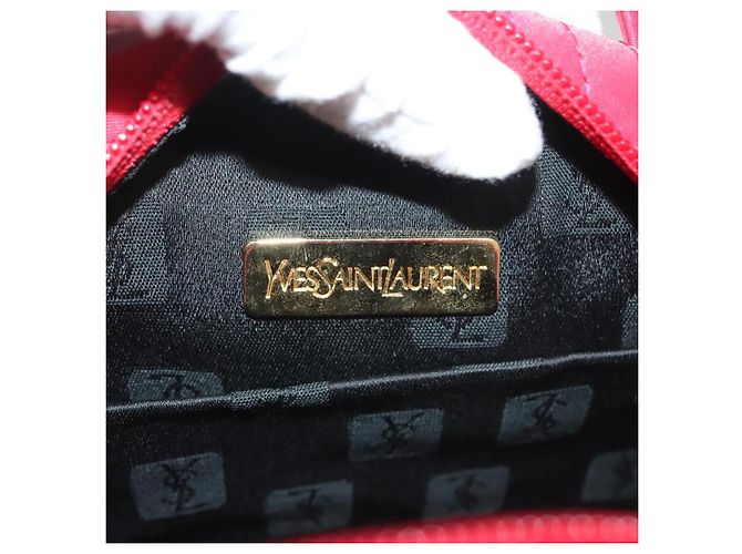 SAINT LAURENT Borsa a mano in nylon rosso Auth yk18999 - vista 15
