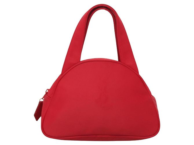 SAINT LAURENT Borsa a mano in nylon rosso Auth yk18999 - vista 2
