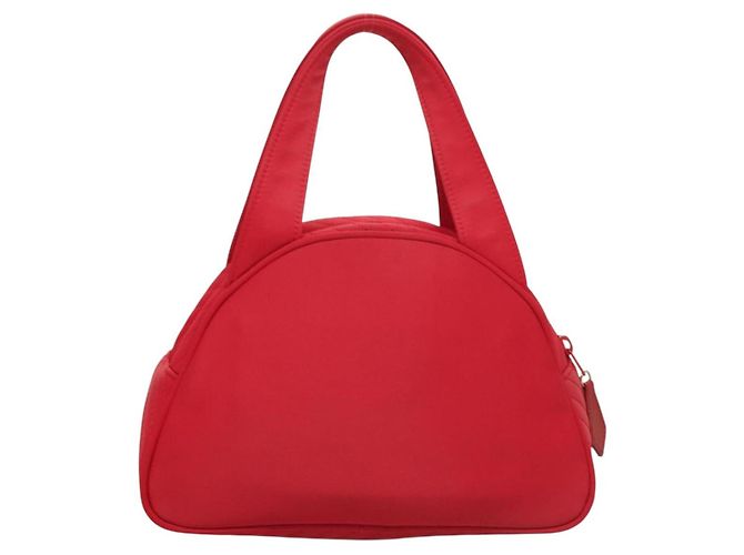 SAINT LAURENT Borsa a mano in nylon rosso Auth yk18999 - vista 3