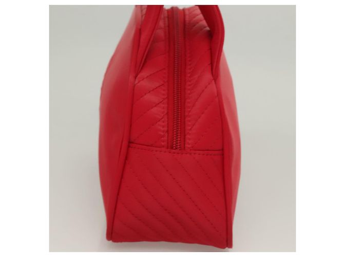 SAINT LAURENT Borsa a mano in nylon rosso Auth yk18999 - vista 4