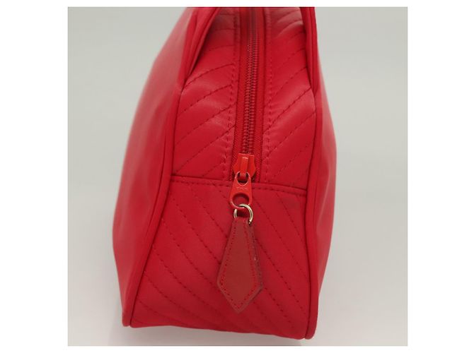 SAINT LAURENT Borsa a mano in nylon rosso Auth yk18999 - vista 5