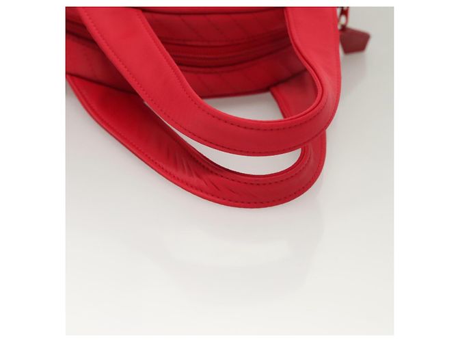 SAINT LAURENT Borsa a mano in nylon rosso Auth yk18999 - vista 7