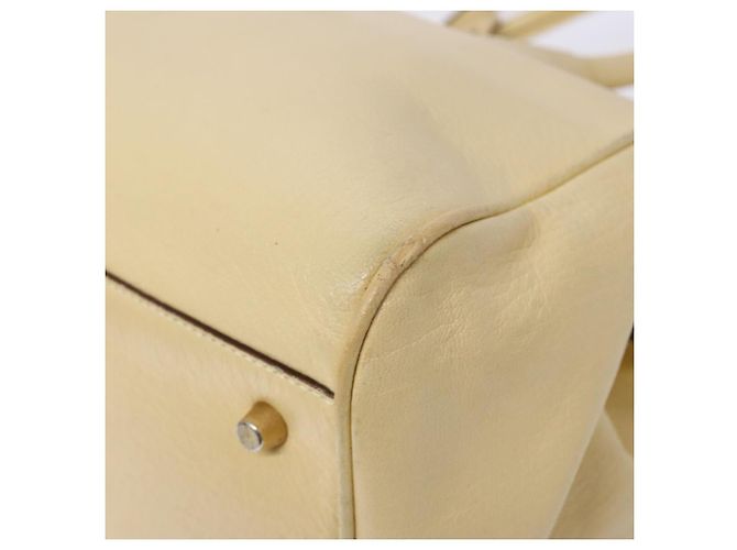 PRADA Borsa a Mano Gamaguchi in Pelle Beige Oro Auth 135924 D'oro - vista 10