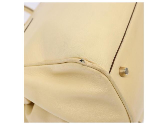 PRADA Borsa a Mano Gamaguchi in Pelle Beige Oro Auth 135924 D'oro - vista 11