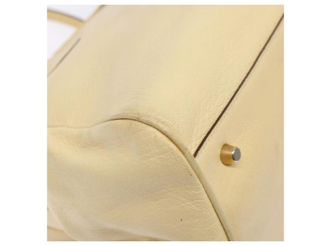 PRADA Borsa a Mano Gamaguchi in Pelle Beige Oro Auth 135924 D'oro - vista 13