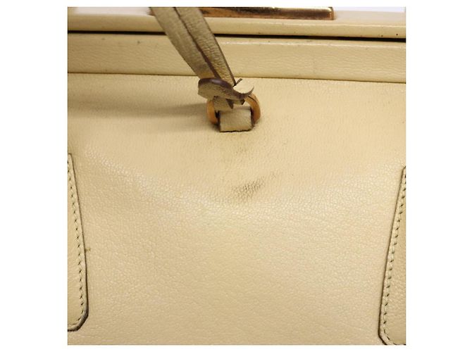 PRADA Borsa a Mano Gamaguchi in Pelle Beige Oro Auth 135924 D'oro - vista 17