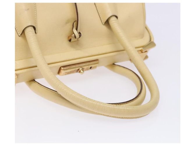 PRADA Borsa a Mano Gamaguchi in Pelle Beige Oro Auth 135924 D'oro - vista 7