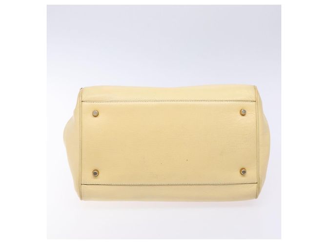 PRADA Borsa a Mano Gamaguchi in Pelle Beige Oro Auth 135924 D'oro - vista 9