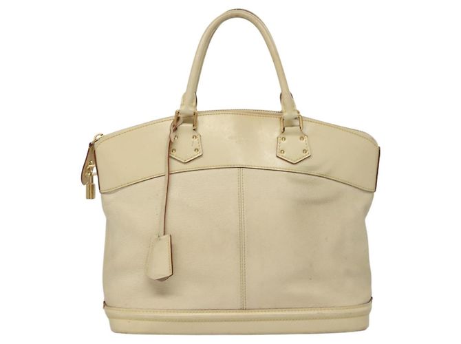 LOUIS VUITTON Bolsa de Mão Suhari Lockit MM Couro Branco M91874 LV Auth sw1347 - vista 13