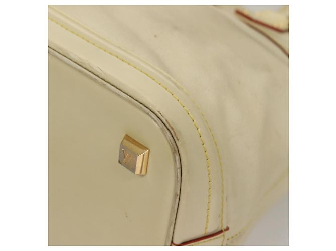 LOUIS VUITTON Bolsa de Mão Suhari Lockit MM Couro Branco M91874 LV Auth sw1347 - vista 14
