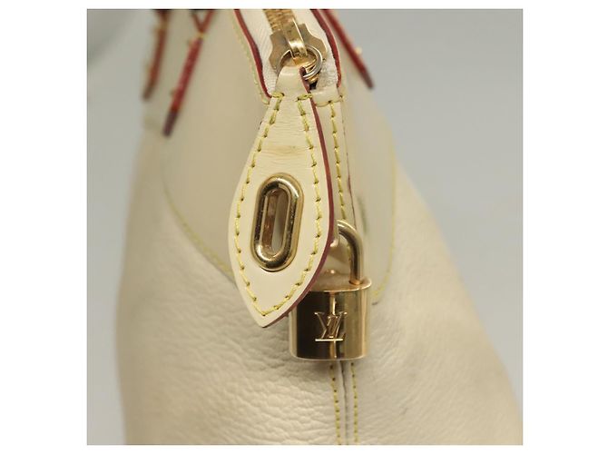 LOUIS VUITTON Bolsa de Mão Suhari Lockit MM Couro Branco M91874 LV Auth sw1347 - vista 19