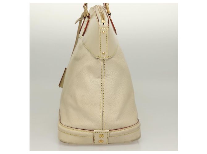 LOUIS VUITTON Bolsa de Mão Suhari Lockit MM Couro Branco M91874 LV Auth sw1347 - vista 3