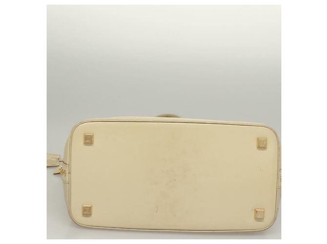 LOUIS VUITTON Bolsa de Mão Suhari Lockit MM Couro Branco M91874 LV Auth sw1347 - vista 5