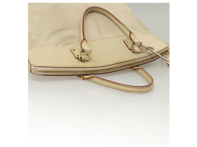 LOUIS VUITTON Bolsa de Mão Suhari Lockit MM Couro Branco M91874 LV Auth sw1347 - vista 6