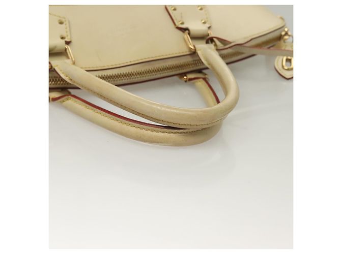 LOUIS VUITTON Bolsa de Mão Suhari Lockit MM Couro Branco M91874 LV Auth sw1347 - vista 7