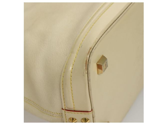 LOUIS VUITTON Bolsa de Mão Suhari Lockit MM Couro Branco M91874 LV Auth sw1347 - vista 9
