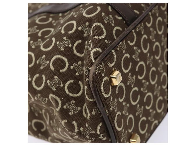 Céline Borsa a mano in tela Macadam C di CELINE marrone oro Auth ep9908 D'oro - vista 11