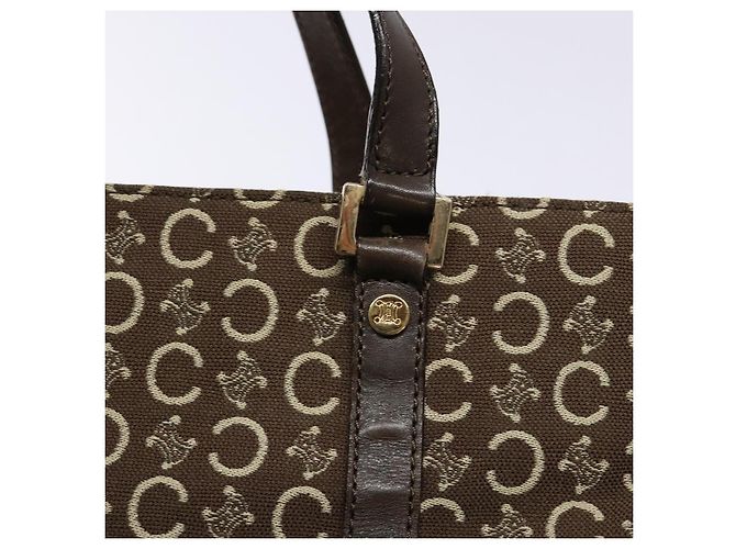 Céline Borsa a mano in tela Macadam C di CELINE marrone oro Auth ep9908 D'oro - vista 14