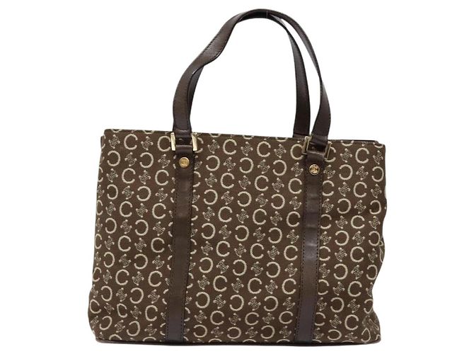 Céline Borsa a mano in tela Macadam C di CELINE marrone oro Auth ep9908 D'oro - vista 2