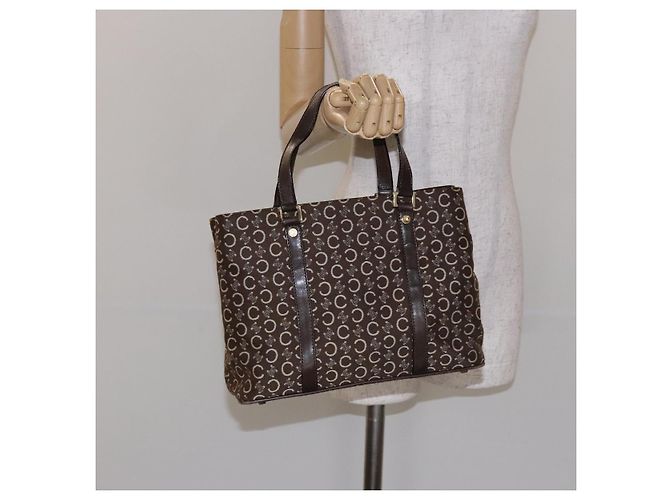 Céline Borsa a mano in tela Macadam C di CELINE marrone oro Auth ep9908 D'oro - vista 24