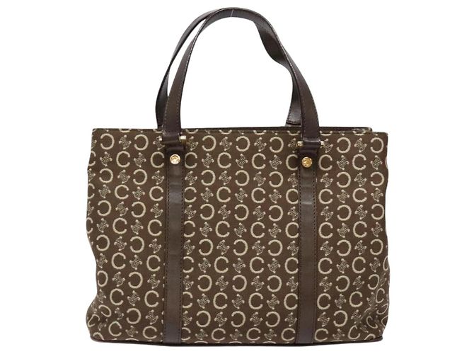 Céline Borsa a mano in tela Macadam C di CELINE marrone oro Auth ep9908 D'oro - vista 3