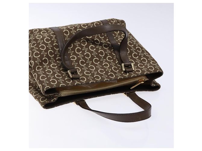 Céline Borsa a mano in tela Macadam C di CELINE marrone oro Auth ep9908 D'oro - vista 6