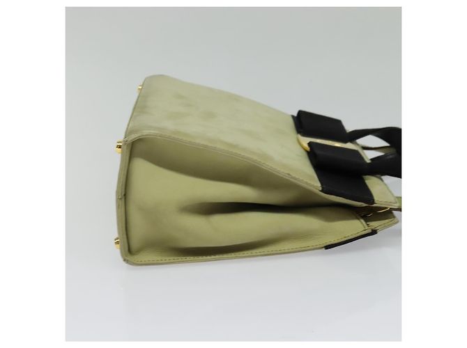 Borsa a mano Vala in suede 2 in 1 beige e oro Auth sw1296 di Salvatore Ferragamo D'oro - vista 5