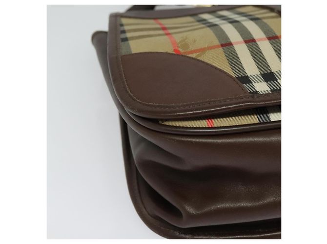 Autre Marque Borsa a Spalla Burberrys Nova Check in Tela e Pelle Beige Oro Auth yk18913 D'oro - vista 10