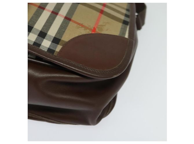 Autre Marque Borsa a Spalla Burberrys Nova Check in Tela e Pelle Beige Oro Auth yk18913 D'oro - vista 11