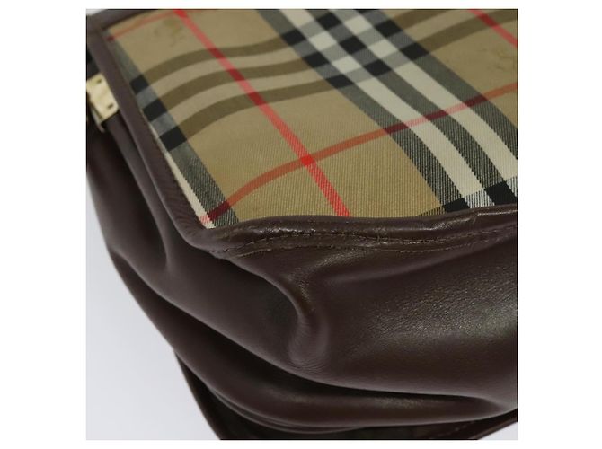 Autre Marque Borsa a Spalla Burberrys Nova Check in Tela e Pelle Beige Oro Auth yk18913 D'oro - vista 12