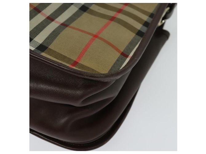 Autre Marque Borsa a Spalla Burberrys Nova Check in Tela e Pelle Beige Oro Auth yk18913 D'oro - vista 13